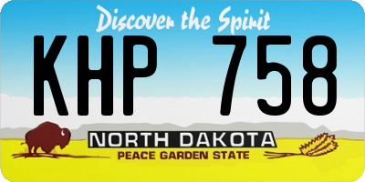 ND license plate KHP758