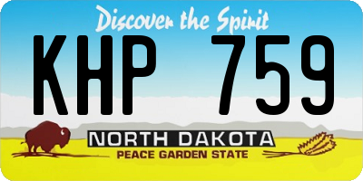 ND license plate KHP759