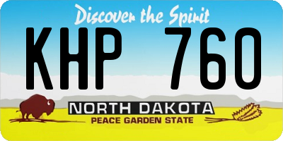 ND license plate KHP760