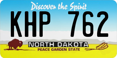 ND license plate KHP762