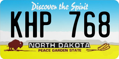 ND license plate KHP768