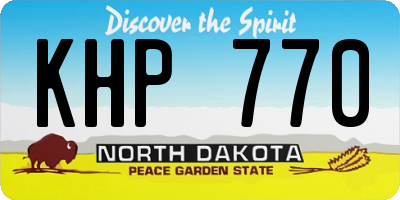 ND license plate KHP770