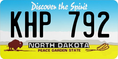 ND license plate KHP792