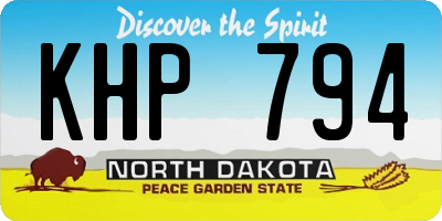 ND license plate KHP794