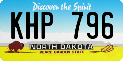 ND license plate KHP796