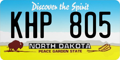 ND license plate KHP805