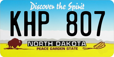 ND license plate KHP807