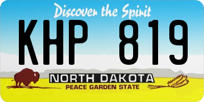 ND license plate KHP819