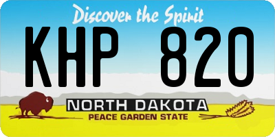 ND license plate KHP820