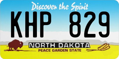 ND license plate KHP829