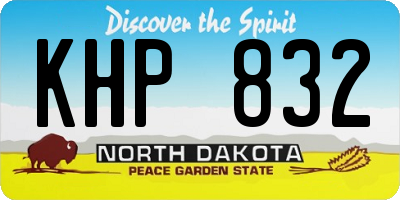 ND license plate KHP832