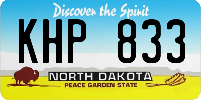 ND license plate KHP833