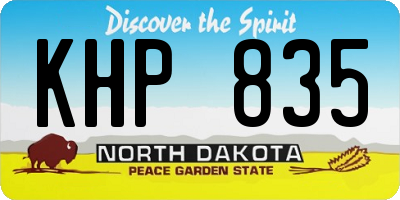 ND license plate KHP835