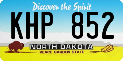 ND license plate KHP852