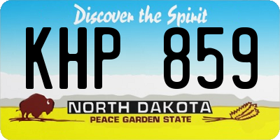 ND license plate KHP859