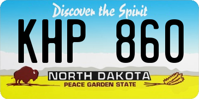 ND license plate KHP860