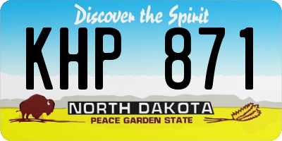 ND license plate KHP871