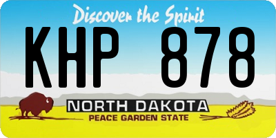 ND license plate KHP878