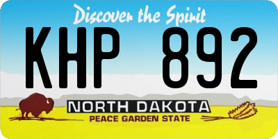 ND license plate KHP892