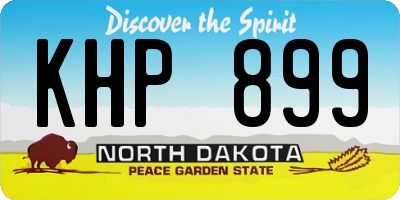 ND license plate KHP899