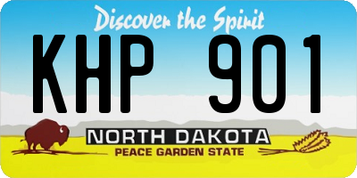 ND license plate KHP901