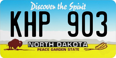 ND license plate KHP903