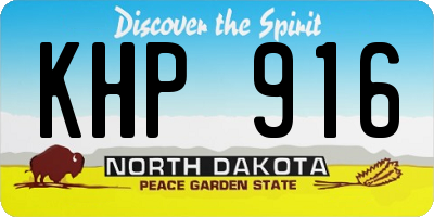 ND license plate KHP916