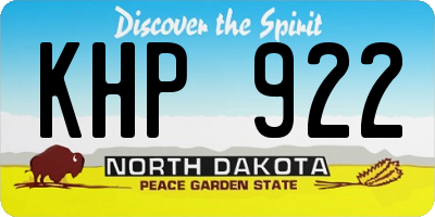ND license plate KHP922