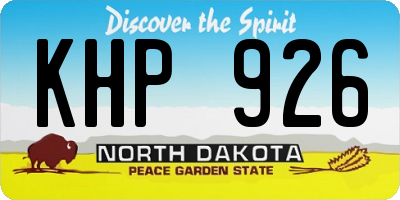 ND license plate KHP926