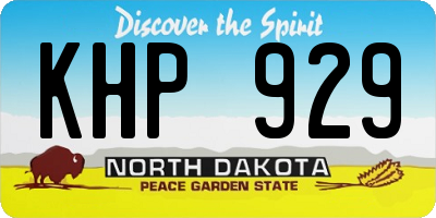 ND license plate KHP929