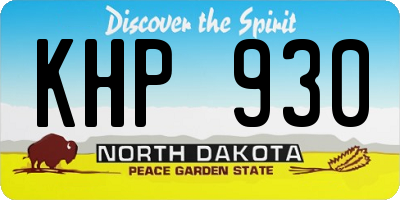 ND license plate KHP930