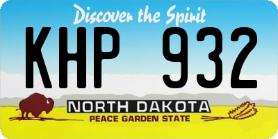 ND license plate KHP932