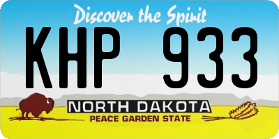 ND license plate KHP933