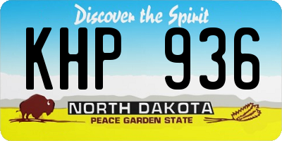 ND license plate KHP936
