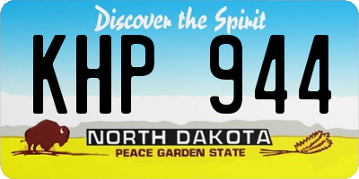 ND license plate KHP944