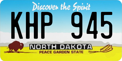 ND license plate KHP945