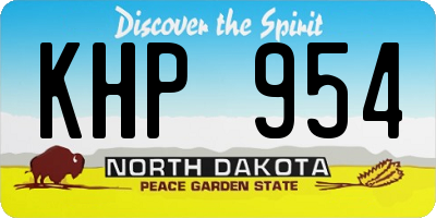 ND license plate KHP954
