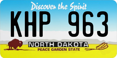 ND license plate KHP963