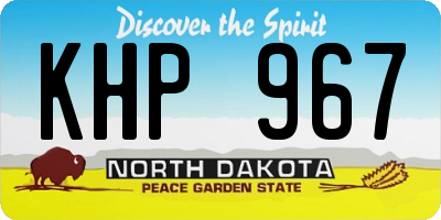ND license plate KHP967