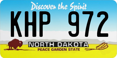 ND license plate KHP972
