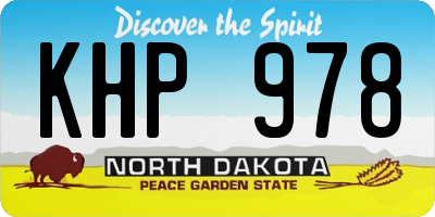 ND license plate KHP978