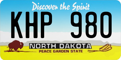 ND license plate KHP980