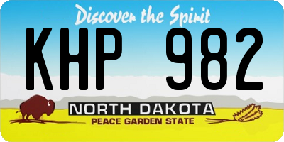 ND license plate KHP982