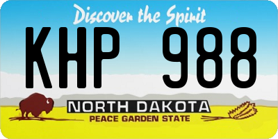 ND license plate KHP988