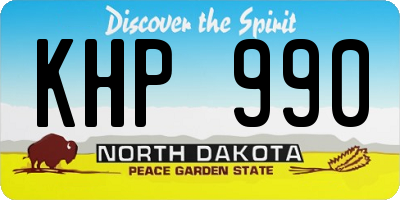 ND license plate KHP990
