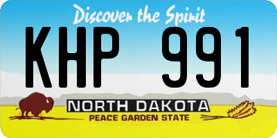 ND license plate KHP991