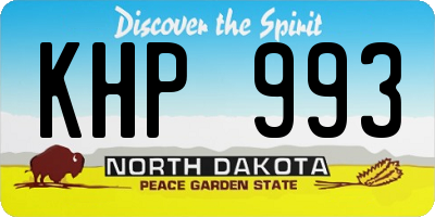 ND license plate KHP993