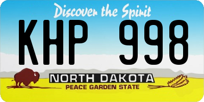 ND license plate KHP998