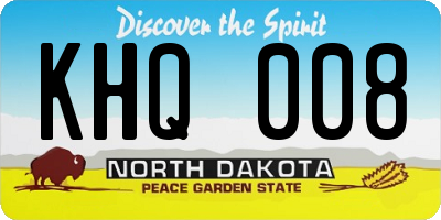 ND license plate KHQ008