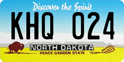 ND license plate KHQ024